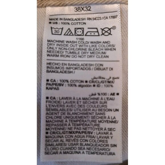 Old Navy Mens BEIGE Straight Built In Tough Jeans 38x32 - Picture 4 of 6